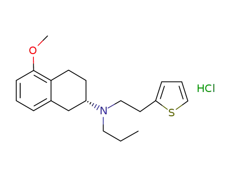 Molecular Structure of 1232344-37-4 (N-Propyl-N-[(2S)-1,2,3,4-tetrahydro-5-methoxy-2-naphthalenyl]-2-thiopheneethanamine hydrochloride)