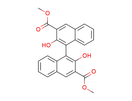 Molecular Structure of 47644-69-9 (dimethyl 2,2'-dihydroxy-1,1'-binaphthalene-3,3'-dicarboxylate)