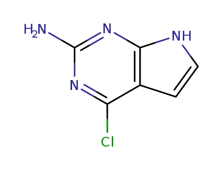 Molecular Structure of 84955-31-7 (2-Amino-4-chloropyrrolo[2,3-d]pyrimidine)