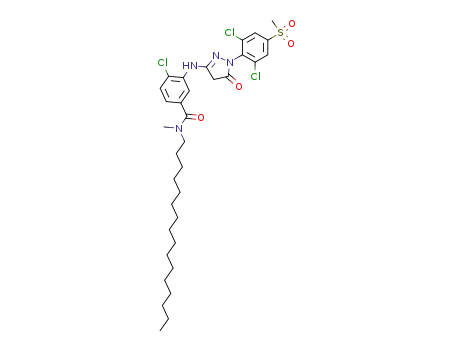 4-クロロ-3-{[1-(2,6-ジクロロ-4-メタンスルホニルフェニル)-5-オキソ-4,5-ジヒドロ-1H-ピラゾール-3-イル]アミノ}-N-ヘキサデシル-N-メチルベンズアミド
