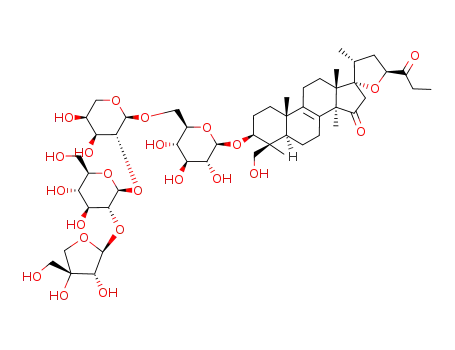 27-Norlanost-8-ene-15,24-dione,3-[(O-D-apio-b-D-furanosyl-(1®2)-O-b-D-glucopyranosyl-(1®2)-O-a-L-arabinopyranosyl-(1®6)-b-D-glucopyranosyl)oxy]-17,23-epoxy-28-hydroxy-,(3b,4b,23S)- (9CI)