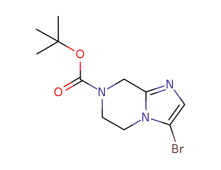 Molecular Structure of 949922-61-6 (TERT-BUTYL 3-BROMO-5,6-DIHYDROIMIDAZO[1,2-A]PYRAZINE-7(8H)-CARBOXYLATE)