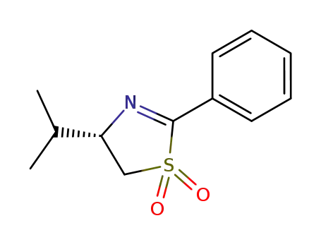 Molecular Structure of 190260-50-5 ((4S)-4-isopropyl-2-phenyl-4,5-dihydro-1λ<sup>6</sup>,3-thiazole 1,1-dioxide)