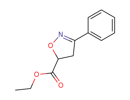 Molecular Structure of 50899-14-4 (5-Isoxazolecarboxylic acid, 4,5-dihydro-3-phenyl-, ethyl ester)