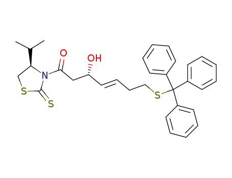(3S,4E)-3-hydroxy-1-((4R)-4-isopropyl-2-thioxothiazolidin-3-yl)-7-tritylsulfanyl-hept-4-en-1-one