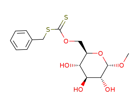 Molecular Structure of 17460-27-4 (methyl 6-O-[(benzylsulfanyl)carbothioyl]hexopyranoside)