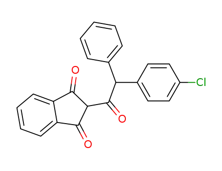 Molecular Structure of 3691-35-8 (2-[(p-Chlorophenyl)phenylacetyl]-1,3-indandione)