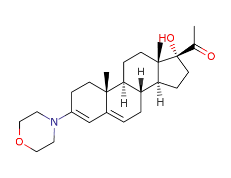 Molecular Structure of 132950-03-9 (17α-hydroxy-3-(N-morpholinyl)pregna-3,5-dien-20-one)