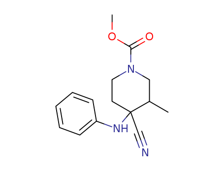 1-Piperidinecarboxylicacid, 4-cyano-3-methyl-4-(phenylamino)-, methyl ester