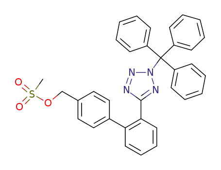 Molecular Structure of 143722-28-5 (5-(4'-Methanesulfonyloxymethyl-1,1'-biphenyl-2-yl)-2-triphenylmethyl-2H-tetrazole)