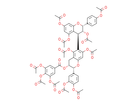 Molecular Structure of 1262408-88-7 (epiafzelechin-(4β->6)-epicatechin-3-O-gallate-peracetate)