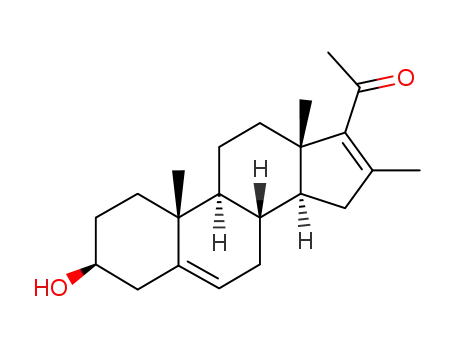 Molecular Structure of 1808-63-5 (3beta-hydroxy-16-methylpregna-5,16-dien-20-one)