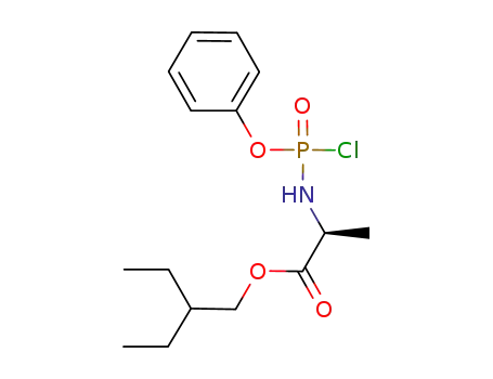 Molecular Structure of 1355049-92-1 (2-ethylbutyl (2S)-2-{[chloro(phenoxy)phosphoryl]amino}propanoate)