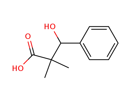 Molecular Structure of 23985-59-3 (3-HYDROXY-2,2-DIMETHYL-3-PHENYLPROPIONIC ACID, 99)