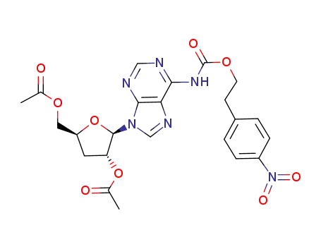 Molecular Structure of 161001-78-1 (2',5'-di-O-acetyl-3'-deoxy-N<sup>6</sup>-<2-(4-nitrophenyl)ethoxycarbonyl>adenosine)