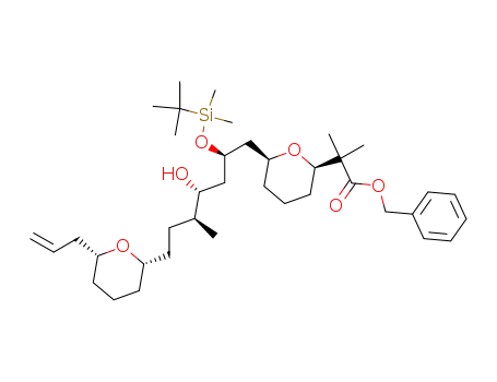 2-{(2R,6S)-6-[(2R,4R,5S)-7-((2S,6R)-6-Allyl-tetrahydro-pyran-2-yl)-2-(tert-butyl-dimethyl-silanyloxy)-4-hydroxy-5-methyl-heptyl]-tetrahydro-pyran-2-yl}-2-methyl-propionic acid benzyl ester