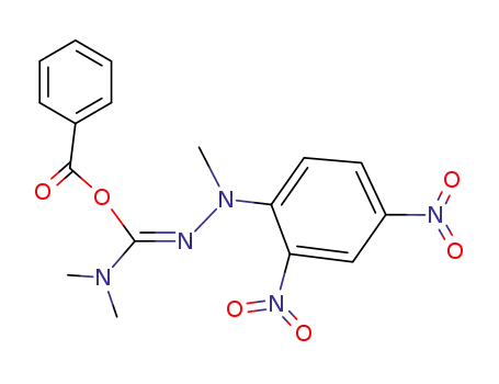 Molecular Structure of 62618-12-6 (O-benzoyl-NN-dimethyl-N'-(N-methyl-2,4-dinitroanilino)isourea)