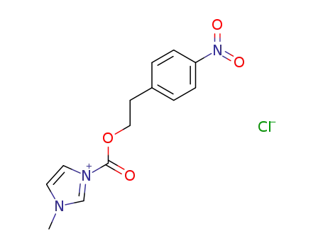 Molecular Structure of 88091-70-7 (1H-Imidazolium, 1-methyl-3-[[2-(4-nitrophenyl)ethoxy]carbonyl]-,
chloride)