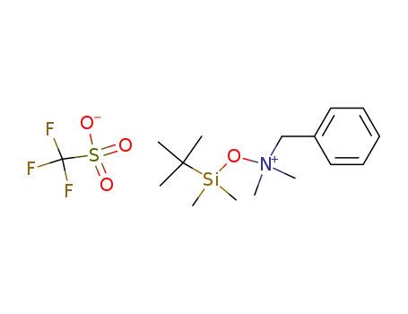 Molecular Structure of 90524-35-9 (C<sub>15</sub>H<sub>28</sub>NOSi<sup>(1+)</sup>*CF<sub>3</sub>O<sub>3</sub>S<sup>(1-)</sup>)