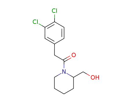 Molecular Structure of 128103-38-8 (1-<(3,4-dichlorophenyl)acetyl>-2-piperidinemethanol)