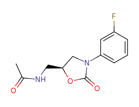 Molecular Structure of 139071-79-7 ((S)-N-[[3-(3-Fluorophenyl)-2-oxo-5-oxazolidinyl]methyl]acetamide)