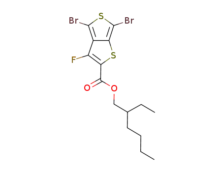 Molecular Structure of 1237479-38-7 (2-Ethylhexyl-4,6-dibroMo-3-fluorothieno[3,4-b]thiophene-2-carboxylate)