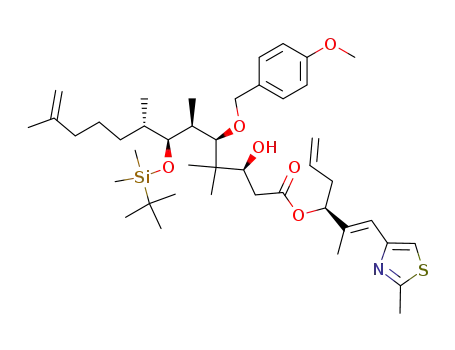 (3S,5R,6S,7S,8S)-7-(tert-Butyl-dimethyl-silanyloxy)-3-hydroxy-5-(4-methoxy-benzyloxy)-4,4,6,8,12-pentamethyl-tridec-12-enoic acid (S)-1-[(E)-1-methyl-2-(2-methyl-thiazol-4-yl)-vinyl]-but-3-enyl ester