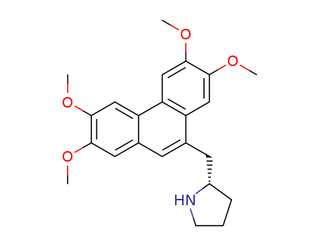 Molecular Structure of 107540-00-1 ((S)-2-<(2,3,6,7-tetramethoxyphenanthren-9-yl)methyl>pyrrolidine)