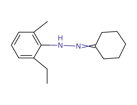 Molecular Structure of 63075-50-3 (Cyclohexanone, (2-ethyl-6-methylphenyl)hydrazone)