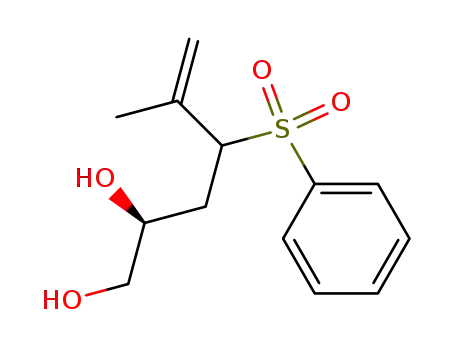 Molecular Structure of 396092-18-5 (5-Hexene-1,2-diol, 5-methyl-4-(phenylsulfonyl)-, (2S)-)