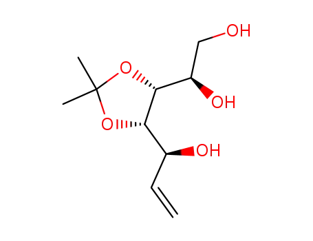 Molecular Structure of 141436-58-0 ((-)-(1R)-1-[(4R,5S)-5-((1S)-1-hydroxyallyl)-2,2-dimethyl[1,3]dioxolan-4-yl]ethane-1,2-diol)