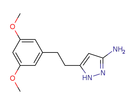 Molecular Structure of 1000895-53-3 (5-(3,5-diMethoxyphenethyl)-1H-pyrazol-3-aMine)