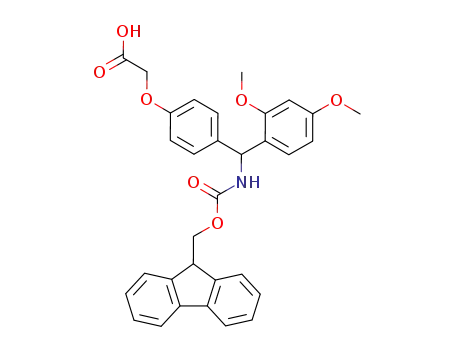 Molecular Structure of 145069-56-3 (4-[(2,4-Dimethoxyphenyl)(Fmoc-amino)methyl]phenoxyacetic acid)