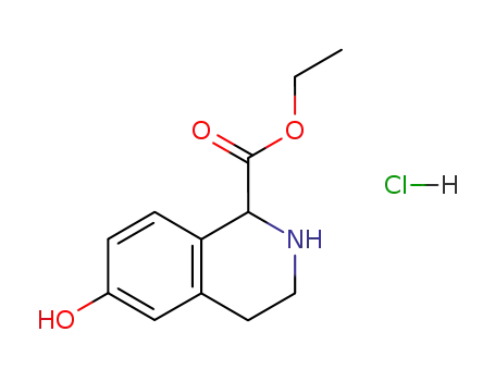 Molecular Structure of 128073-50-7 (6-HYDROXY-1,2,3,4-TETRAHYDRO-ISOQUINOLINE-1-CARBOXYLIC ACID ETHYL ESTER HYDROCHLORIDE)