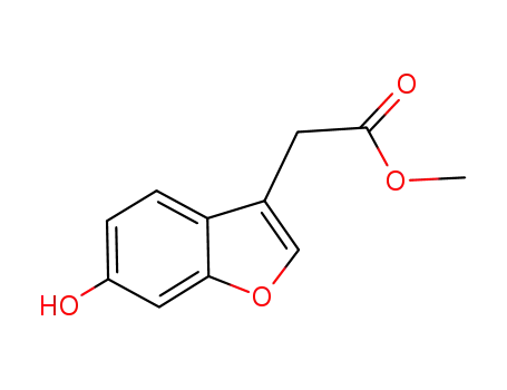 Molecular Structure of 726174-52-3 ((6-HYDROXY-BENZOFURAN-3-YL)-ACETIC ACID METHYL ESTER)