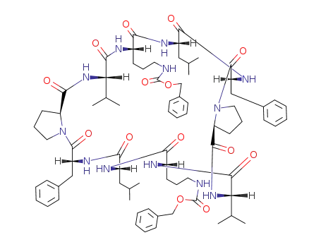 Molecular Structure of 15207-29-1 (Cyclo[(Val-Orn-(Cbz)-Leu-DPhe-Pro)2])