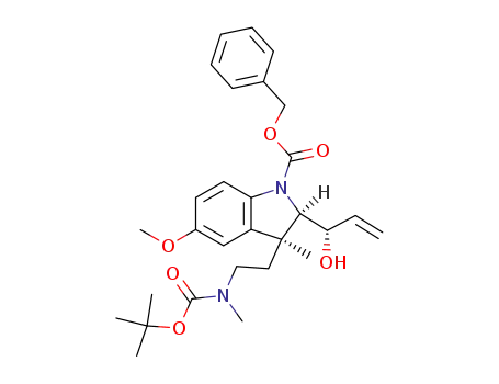 (2R,3S)-3-[2-(tert-Butoxycarbonyl-methyl-amino)-ethyl]-2-((S)-1-hydroxy-allyl)-5-methoxy-3-methyl-2,3-dihydro-indole-1-carboxylic acid benzyl ester
