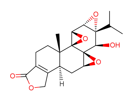 Molecular Structure of 38748-32-2 (Trisoxireno[4b,5:6,7:8a,9]phenanthro[1,2-c]furan-1(3H)-one,3b,4,4a,6,6a,7a,7b,8b,9,10-decahydro-6-hydroxy-8b-methyl-6a-(1-methylethyl)-,(3bS,4aS,5aS,6R,6aR,7aS,7bS,8aS,8bS)-)