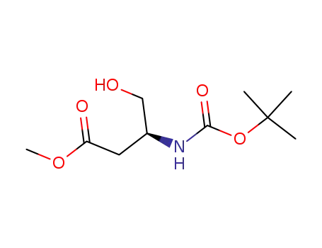 Molecular Structure of 136703-59-8 (Butanoic acid, 3-[[(1,1-dimethylethoxy)carbonyl]amino]-4-hydroxy-,
methyl ester, (3S)-)