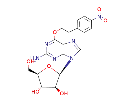 Molecular Structure of 148313-05-7 (9-<β-D-arabinofuranosyl>-O<sup>6</sup>-<2-(4-nitrophenyl)ethyl>guanine)