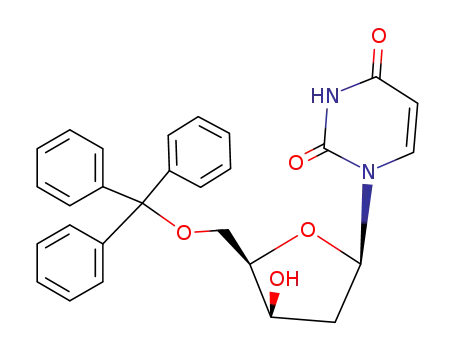 Molecular Structure of 84472-83-3 (1-(2-deoxy-5-O-tritylpentofuranosyl)pyrimidine-2,4(1H,3H)-dione)