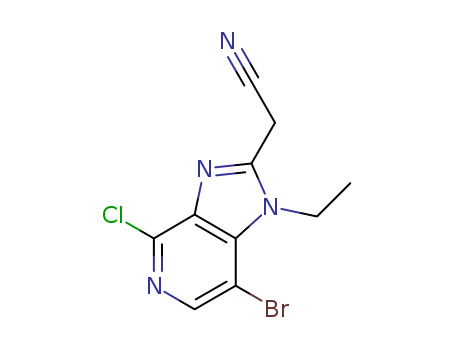 2-{7-bromo-4-chloro-1-ethyl-1H-imidazo[4,5-c]pyridin-2-yl}acetonitrile
