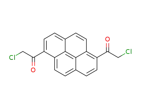 Molecular Structure of 90814-80-5 (Ethanone, 1,1'-(1,6-pyrenediyl)bis[2-chloro-)