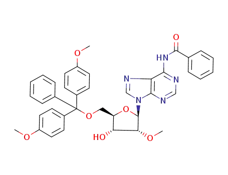 Molecular Structure of 110764-72-2 (N6-BENZOYL-5'-(DIMETHOXYTRITYL)-2'-O-METHYLADENOSINE)