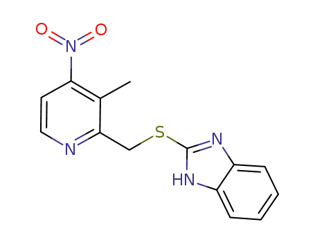 Molecular Structure of 152402-98-7 (2-[[(4-Nitro-3-Methyl-2-Pyridinyl)-2-Methyl]Thio]-1H-Benzimidazole)