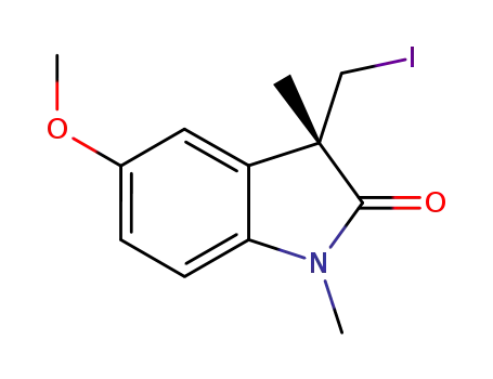 Molecular Structure of 1094042-30-4 ((S)-3-iodomethyl-5-methoxy-1,3-dimethylindolin-2-one)