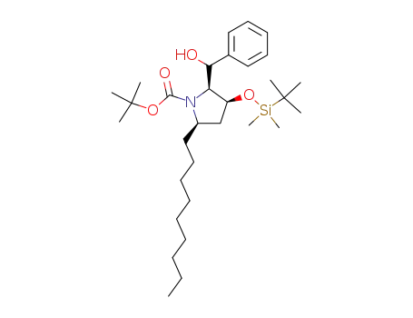 Molecular Structure of 205491-23-2 ((2S,3S,5R)-3-(tert-Butyl-dimethyl-silanyloxy)-2-(hydroxy-phenyl-methyl)-5-nonyl-pyrrolidine-1-carboxylic acid tert-butyl ester)