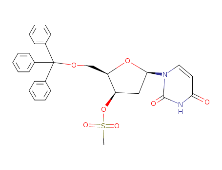 1-[4-methylsulfonyloxy-5-(trityloxymethyl)oxolan-2-yl]pyrimidine-2,4-dione cas  6038-53-5