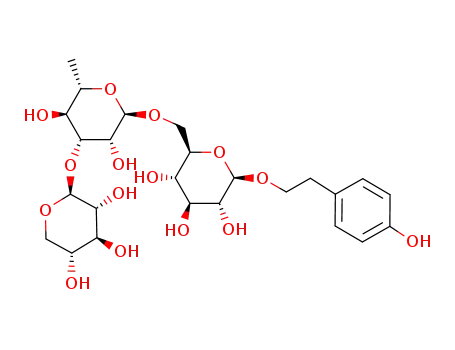 Molecular Structure of 110241-08-2 (b-D-Glucopyranoside,2-(4-hydroxyphenyl)ethyl O-b-D-xylopyranosyl-(1®3)-O-6-deoxy-a-L-mannopyranosyl-(1®6)-)