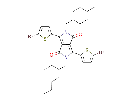 Molecular Structure of 1000623-95-9 (3,6-Bis(5-bromo-2-thienyl)-2,5-bis(2-ethylhexyl)-2,5-dihydropyrrolo[3,4-c]pyrrole-1,4-dione)